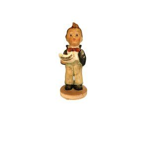 Vintage Boy Singing Hummel Like Porcelain Hand Painted Figurine Statue